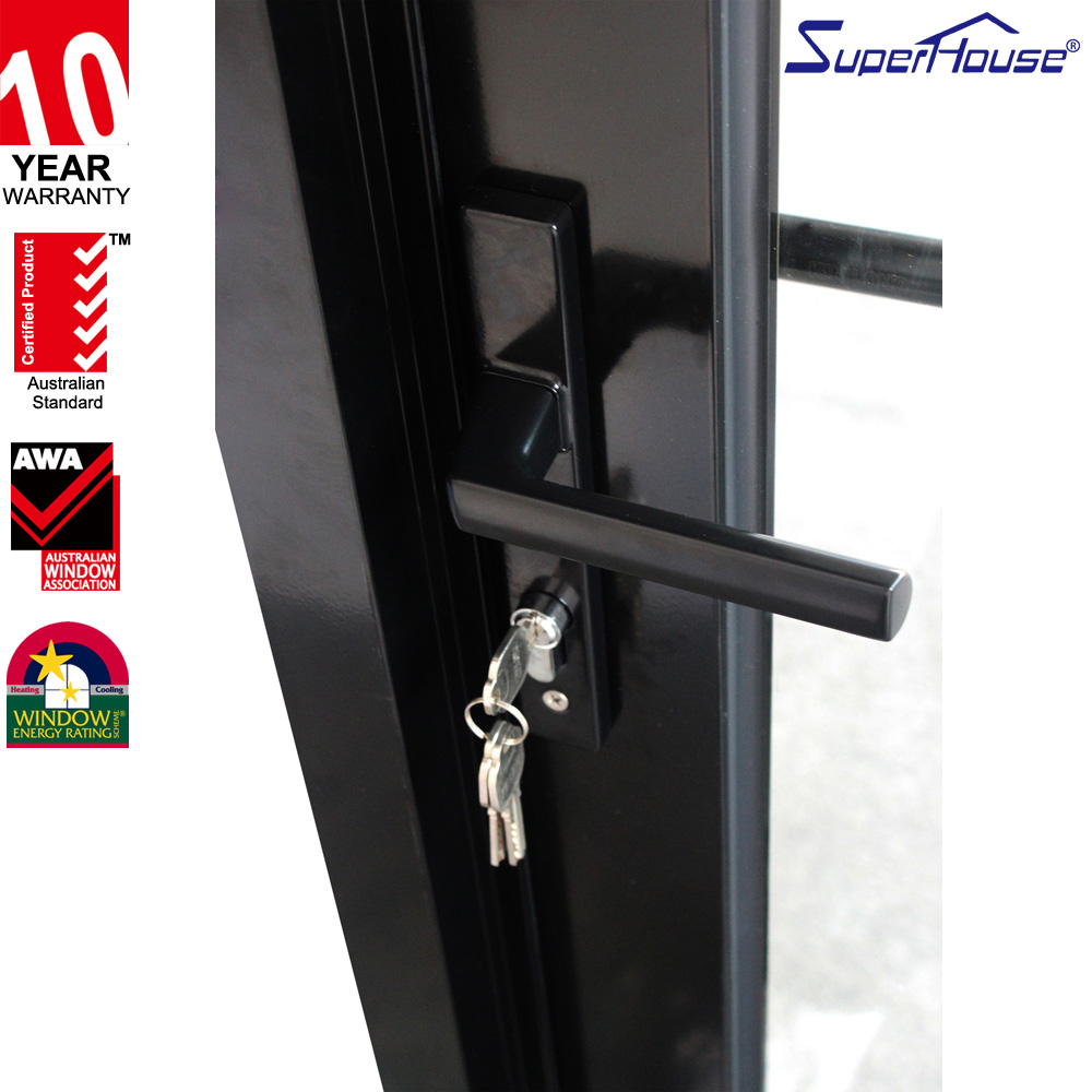Aluminum Hinged Door German Hardware Florida Approved Hurricane Resistant Low-E Energy Saving UV Protection Indoor Use