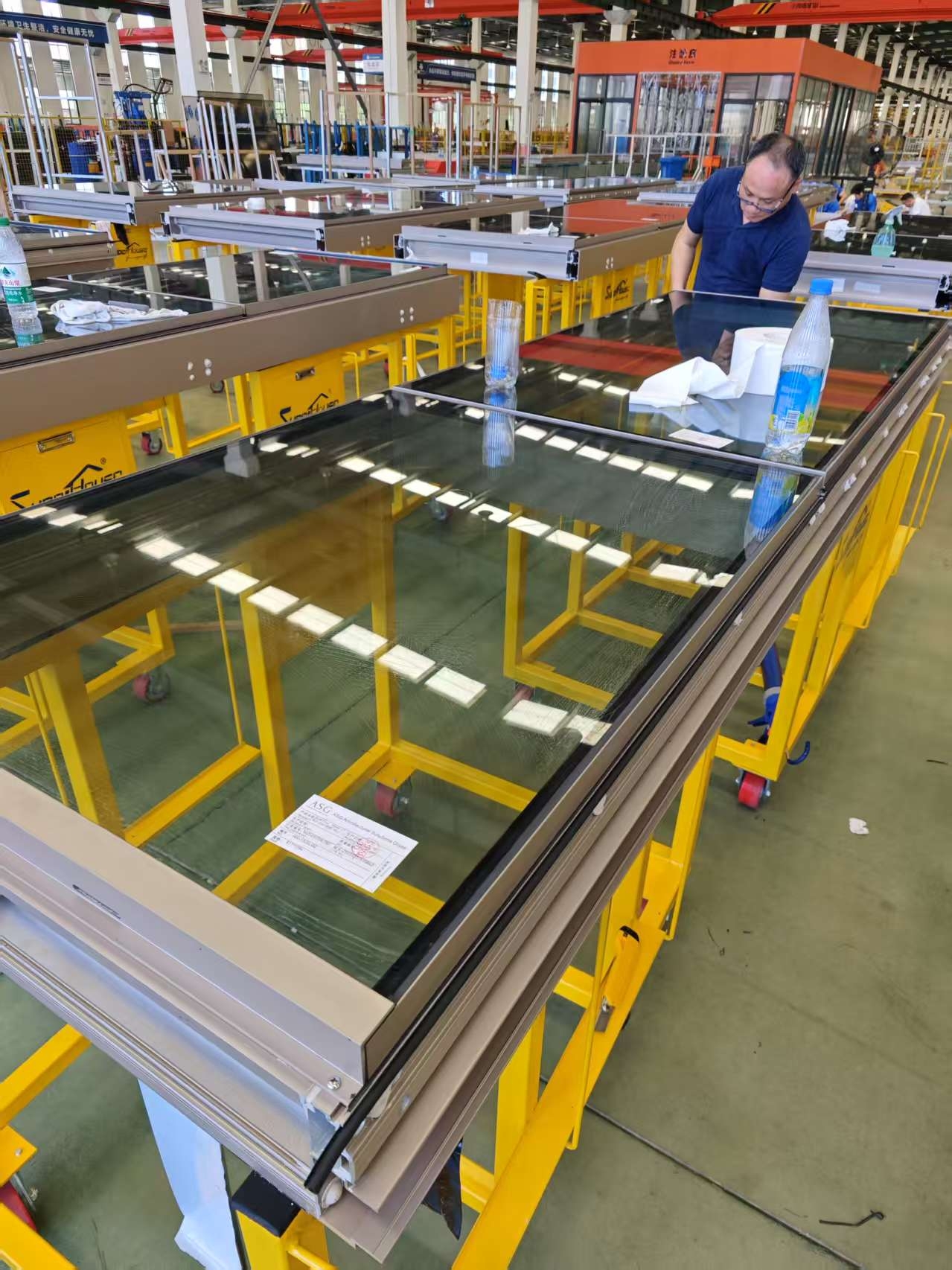 Overhead Crane-operated Extra-large Thermal Break Aluminum Alloy HT Insulated Glass Hidden Frame Curtain Wall