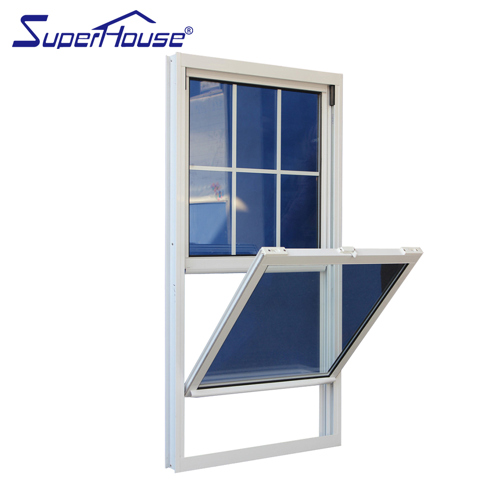 Vertical Slide Aluminium Single Hung Windows Double Glazed Sliding Window Customized Double Hung Windows