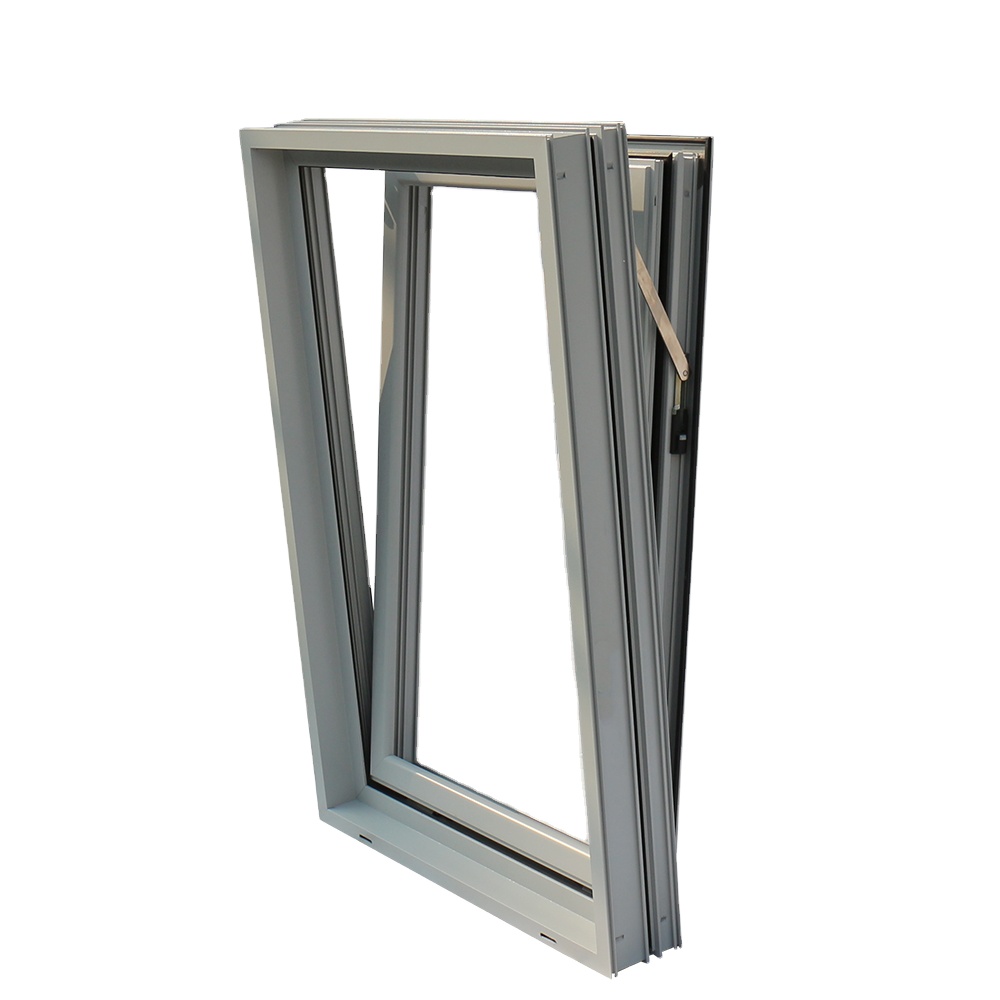 Commercial Hotel Aluminum Tilt&Turn Window Florida Certified Hurricane Impact Double Glass Windproof Soundproof Mass Production