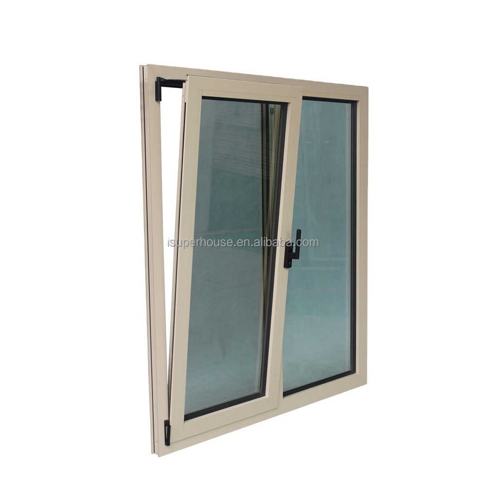 Tilt and Turn Window Aluminum Frame Double Glazed Glass Inward Opening Inward Tilt Design for Residential House Villa Apartment
