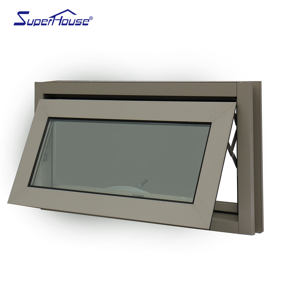 Superhouse Customized Aluminum Alloy Awning Laminated Tempered Glass Fiberglass Horizontal Chain Winder Awning Window