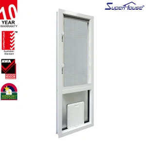 Florida NOA Modern Design Fixed Window Factory Price Impact Commercial Project D0g Door With Louver Window Blind Window
