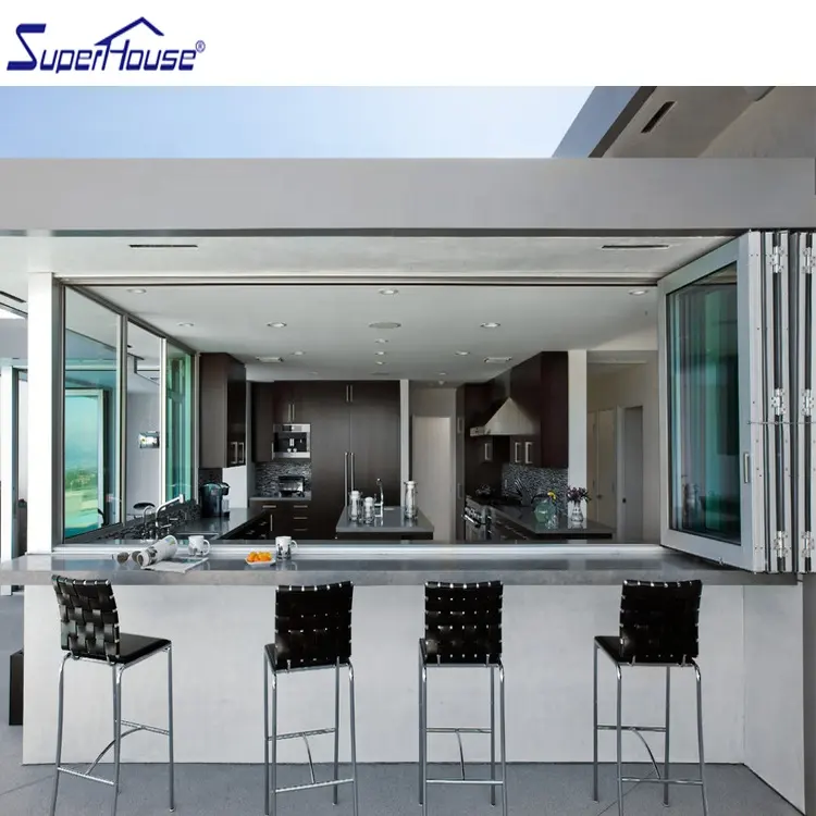 Best Selling  High Soundproof Insulated Glass Window Aluminium Thermal Break  Bi Folding Windows