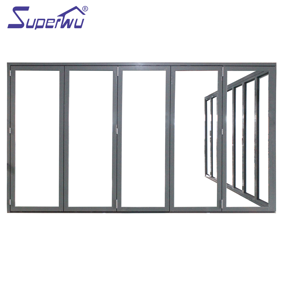 NFRC Certified Insulated Aluminum Folding Door | Thermal Break Frame, Double Tempered Glass for Outdoor Commercial Use