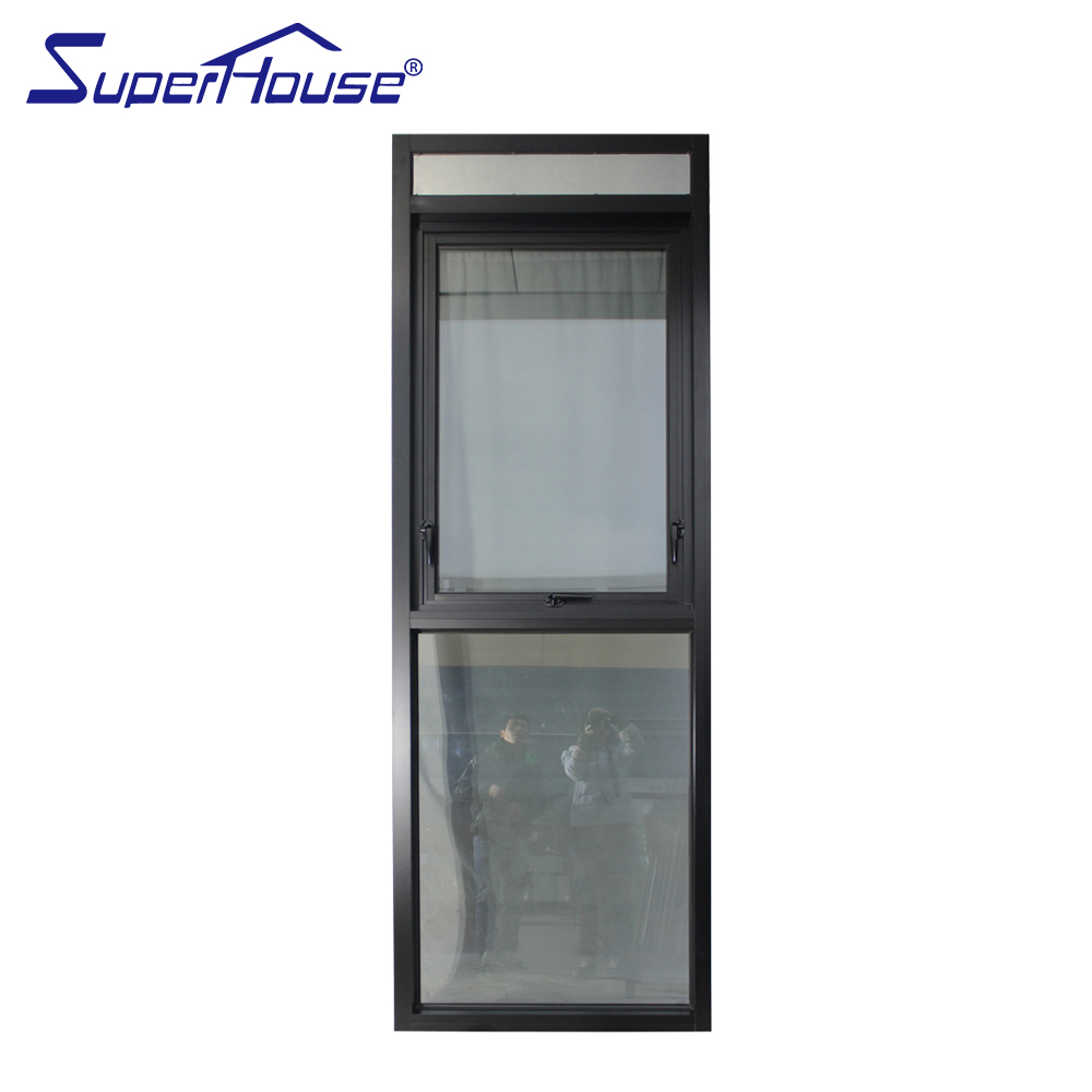 Superhouse Florida Approval Hurricane Impact Resistance Miami Dade With Louvers Tempered Glass Black Aluminum Window