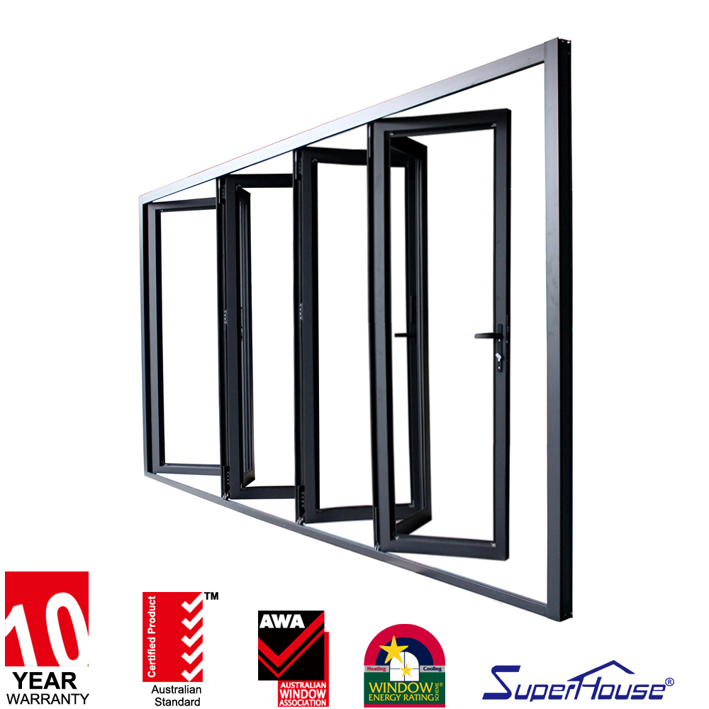 Australia CodeMark Approval Aluminum Bi-Fold Door D2015 Powder Coated Thermal Insulation Anti-Salt Coastal Villa Balcony Entry