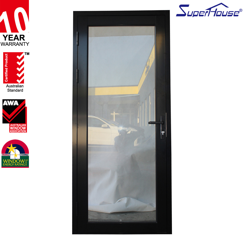Aluminum Hinged Door German Hardware Florida Approved Hurricane Resistant Low-E Energy Saving UV Protection Indoor Use