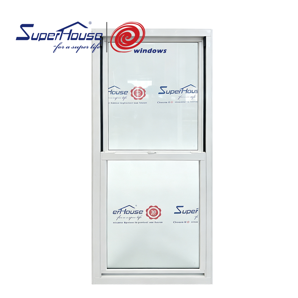 New Design American Modern Style Custom Color Aluminum Double-Hung Windows, FPA NOA Certified Impact Window for Florida Projects