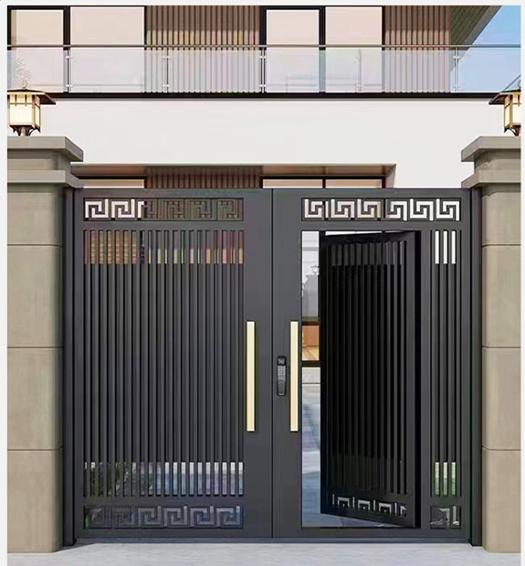 Single Villa Entrance Front Door with Sliding Design Doorbell Call Secret Key Passwords Aluminum Alloy Fence Gate Door