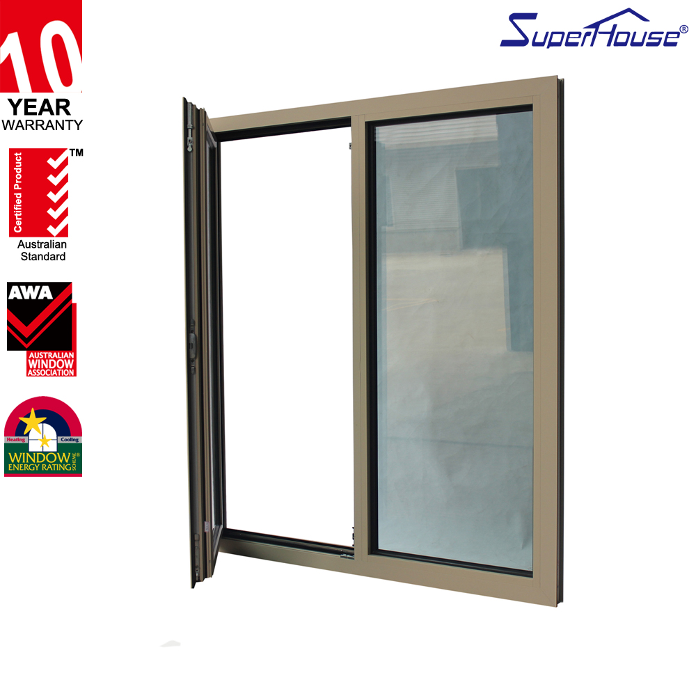 Superhouse Modern Design Triple Glass NOA Certificated Hurricane Impact Resistant Aluminum Tilt and Turn Window