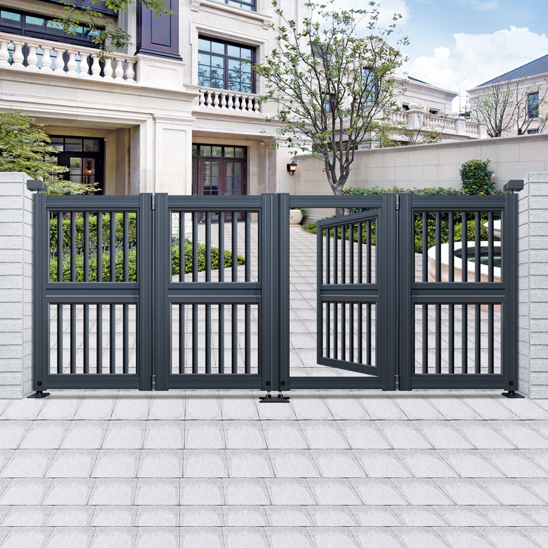 Single Villa Entrance Front Door with Sliding Design Doorbell Call Secret Key Passwords Aluminum Alloy Fence Gate Door