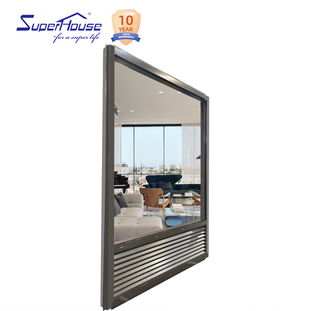 Factory New Style Aluminum Design Large Windows Low E Argon Double Glass Fixed Window