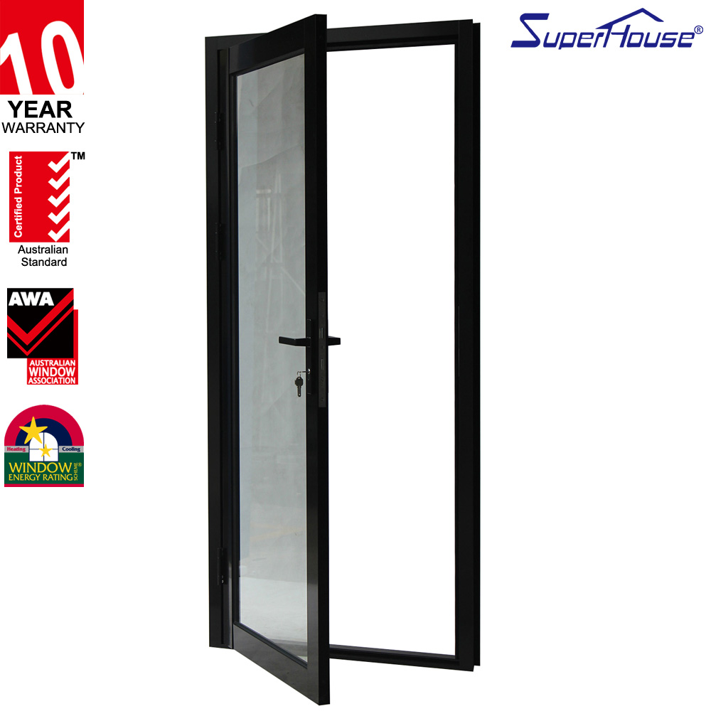 Aluminium Double Glazed Glass With Low-e Casement Window Door Usa French Front Entrance Door With Beauty Grills