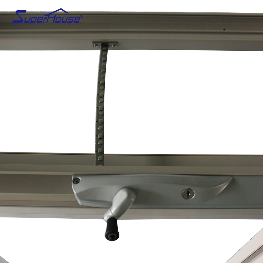 Superhouse Custom Made Villa Home Manual Aluminum Frame Thermal Break  Noise Insulation Window Chain Winder Awning Window