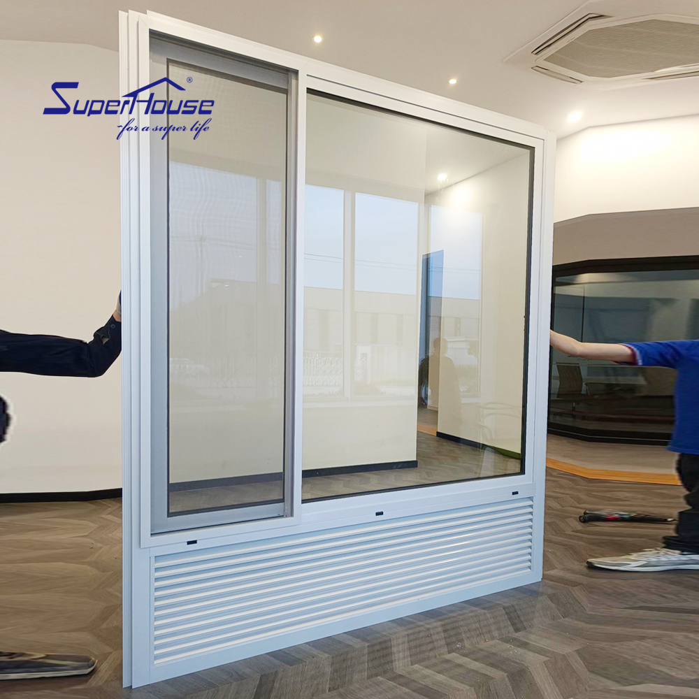 Commercial hurricane impact aluminum window Miami-dade certified Large missile tested 5 start hotel window with customized size