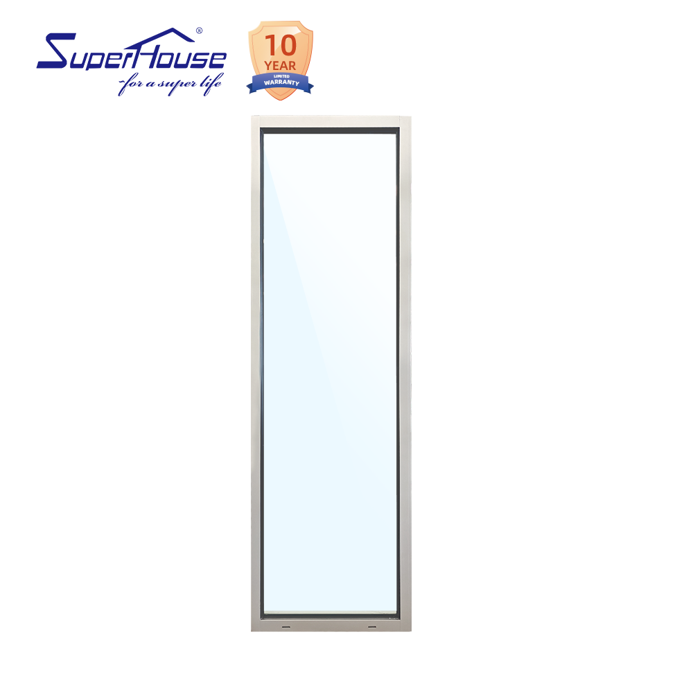 Modern Design Aluminum Alloy Security Glass Double Glazing Fixed Horizontal Hurricane Proof Picture Windows Stainless Steel