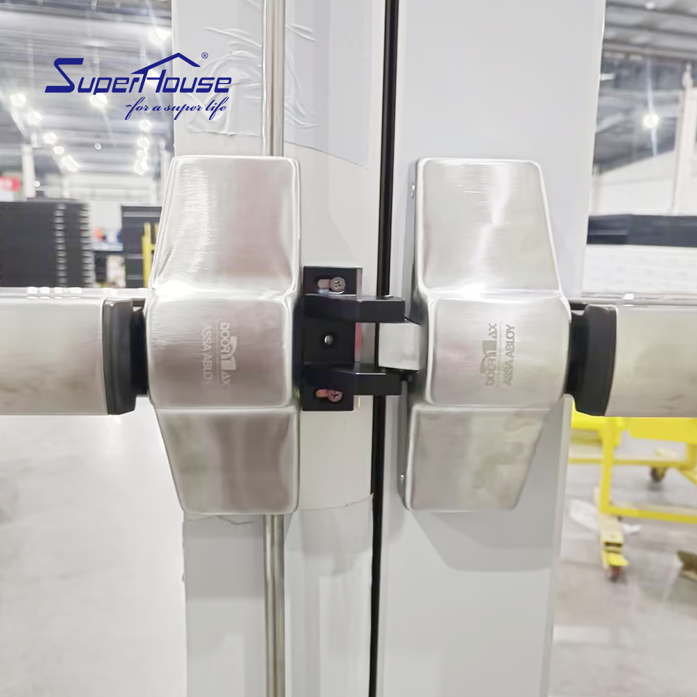 Impact NOA NFRC AS2047 Maimi Dade Approval Commercial Aluminium Door Panic Door Aluminum Escape Door with Electric Motor
