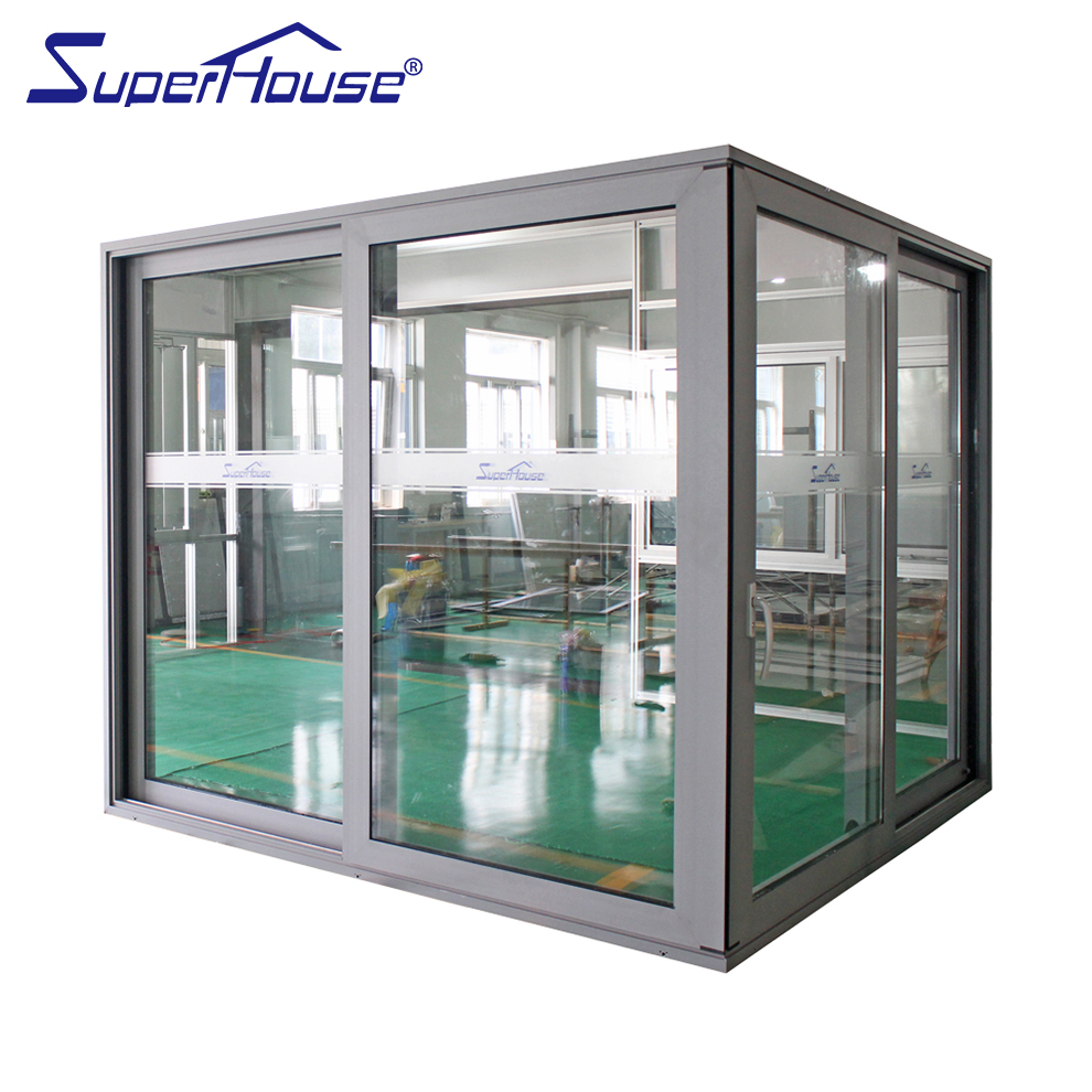 Modern Aluminum Alloy Sliding Door Screen Finished Surface Double Glazing Heat Insulated Corner Test Prototype
