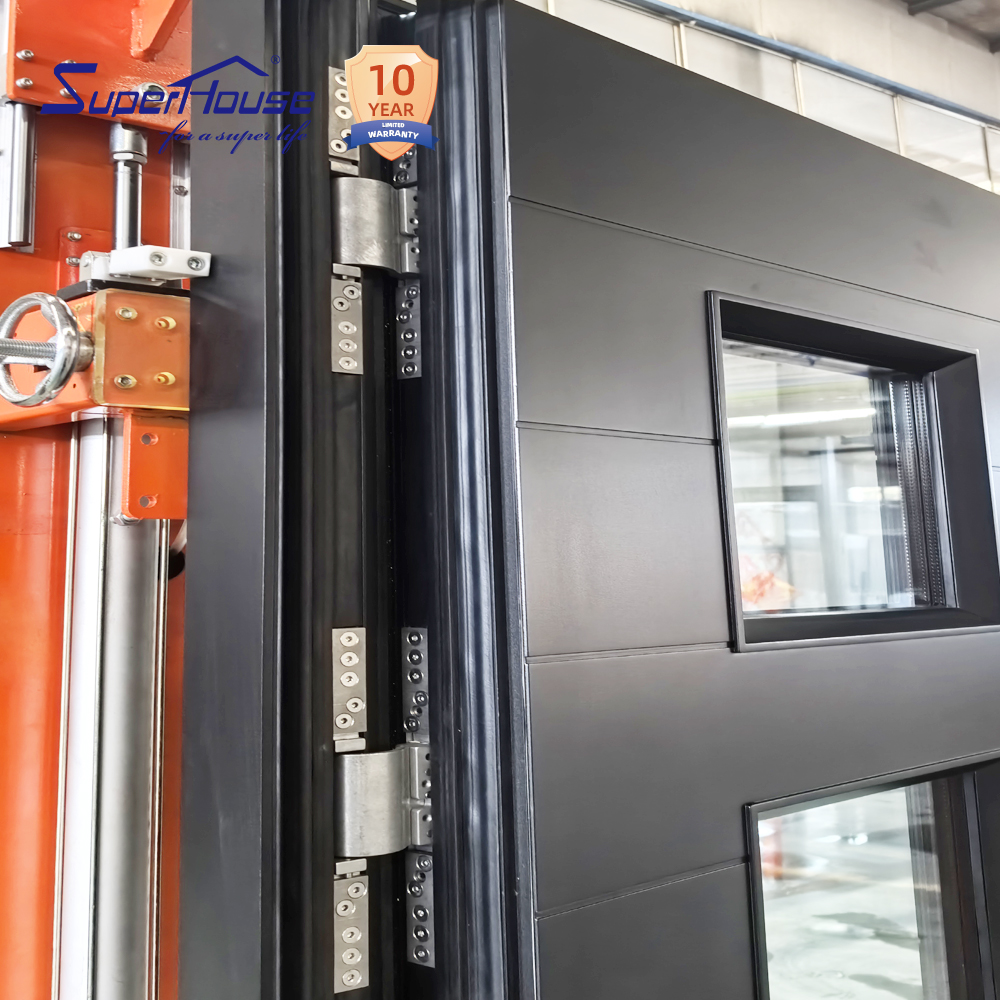 Modern Aluminum Alloy Security Entry Door for Villa Waterproof & Rustproof with Anti-Theft Lock & Fiberglass Screen Netting