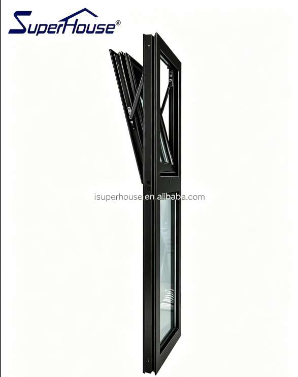 NOA Certified Aluminum Tilt&Turn Window Florida Hurricane Proof D2015 Powder Coating Anti-Corrosion for Living Room Ventilation