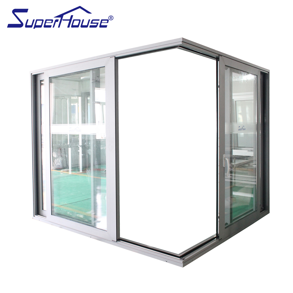 Modern Aluminum Alloy Sliding Door Screen Finished Surface Double Glazing Heat Insulated Corner Test Prototype
