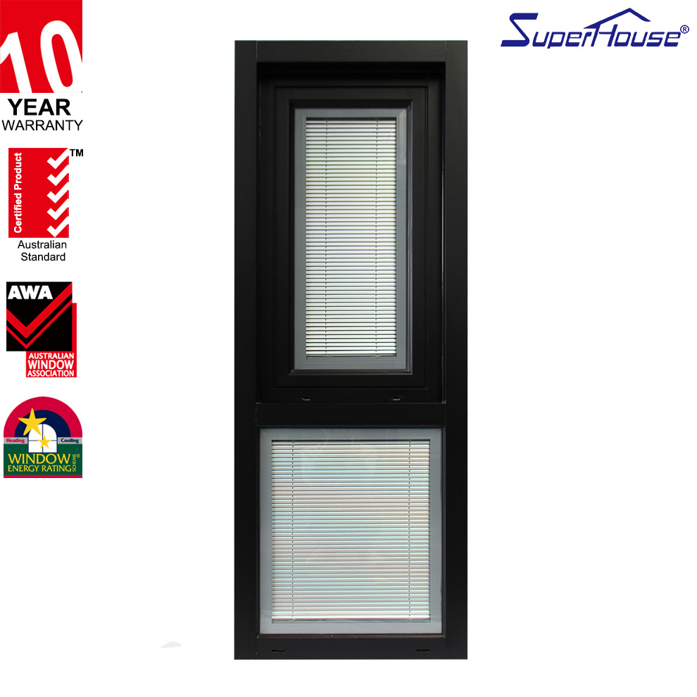 For Exterior Ventilation and Weather Protection Modern Design Thermal Break Aluminum Tempered Glass Awning Window