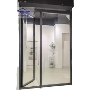 Top Grade Adaptive Face Recognition Smart Lock Aluminum Safety clear Tempered Glass Front Entrance French Door