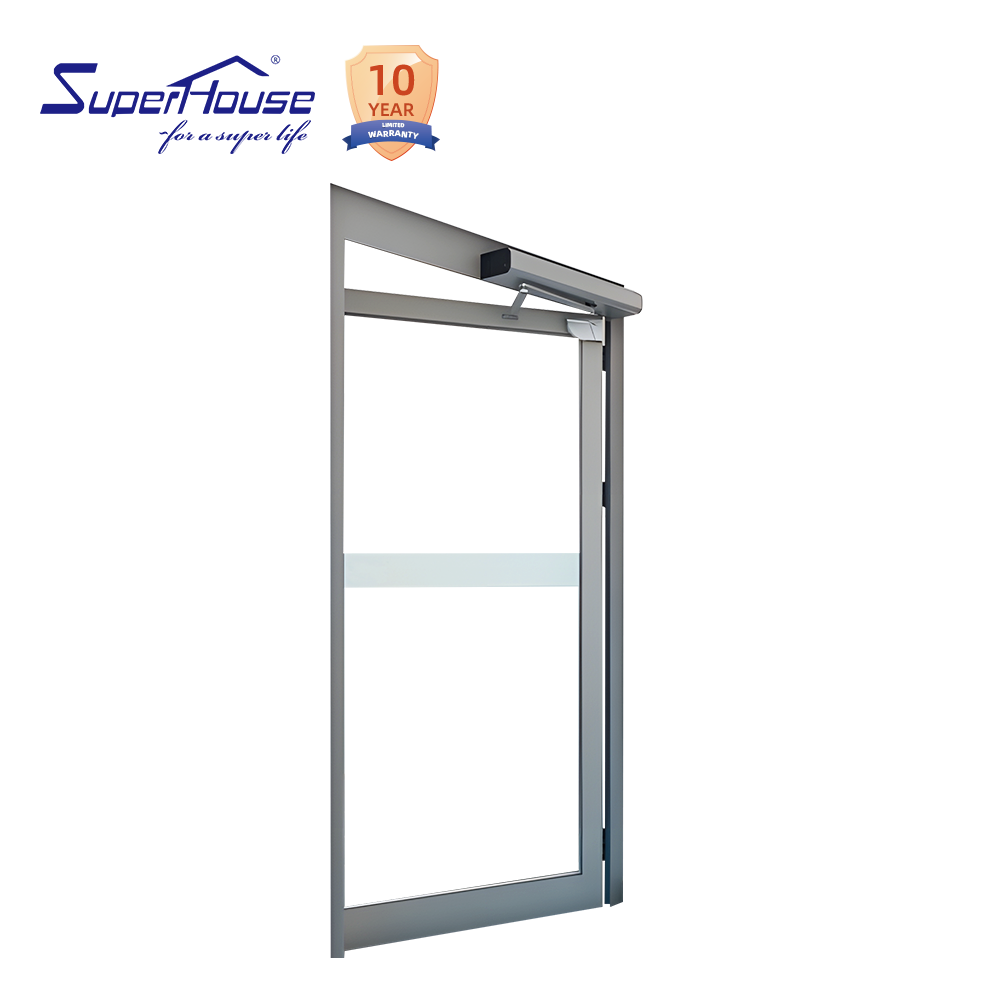 Custom Exterior Door Electric Anti-Pinch Commercial Aluminum Alloy Glass Supermarket Apartment School Mall Thermal Insulation