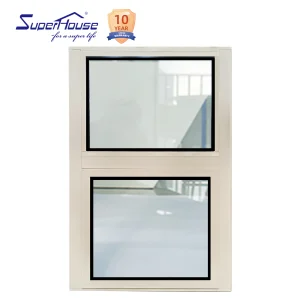 Superhouse Modern Design Hurricane Impact Resistant Aluminum White Customized Double Glazed Tempered Glass Single Hung Window