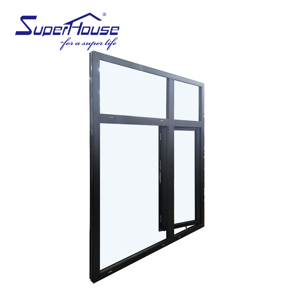 Superhouse Miami-Dade NOA Hurricane Impact Aluminum Casement Window,Double Glazed Windows Factory Custom for Residential Project