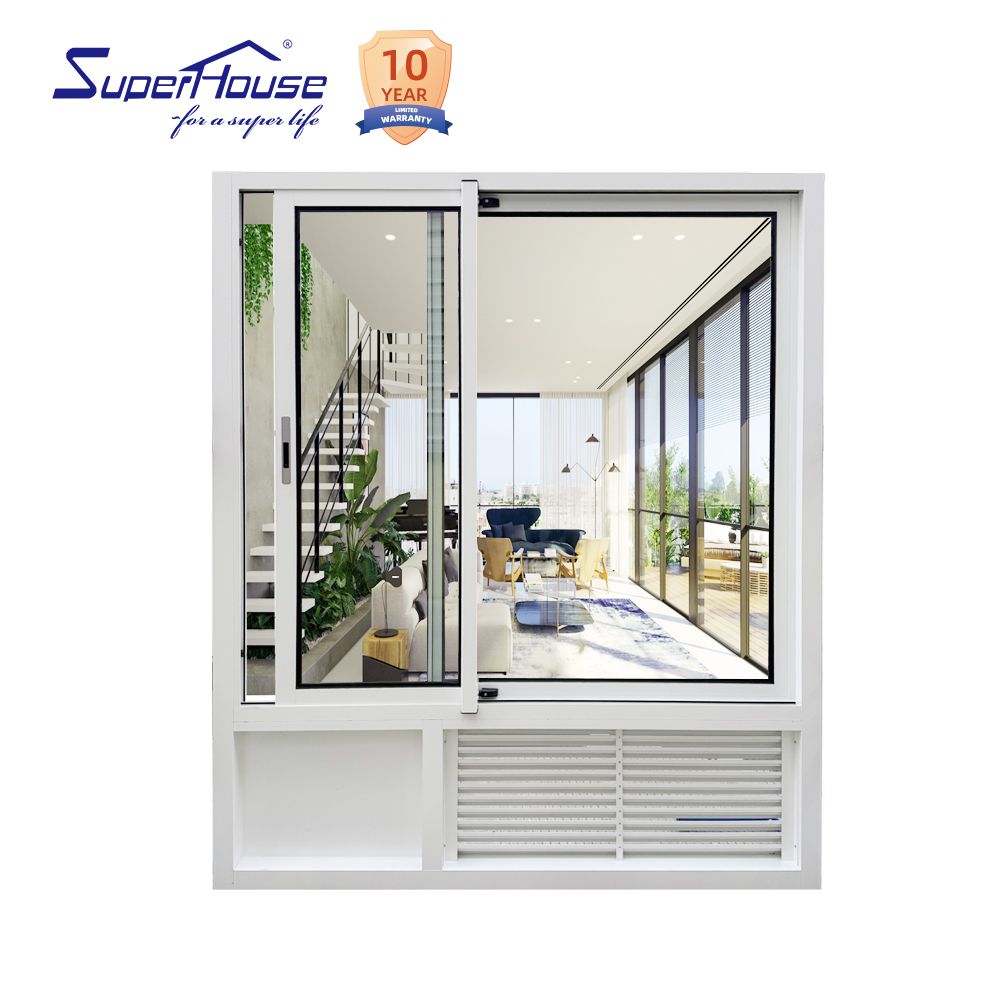 Miami Dade Approved PTAC Hotel Sliding Window Aluminum Plantation Shutter NFRC Energy Star Custom Style Apartment Condo Windows