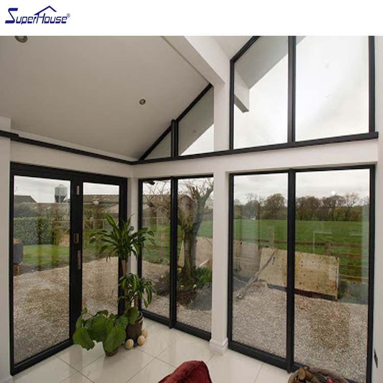 Factory customized USA standard shaped fixed window aluminum double glazed arched round circular triangle window for villa house
