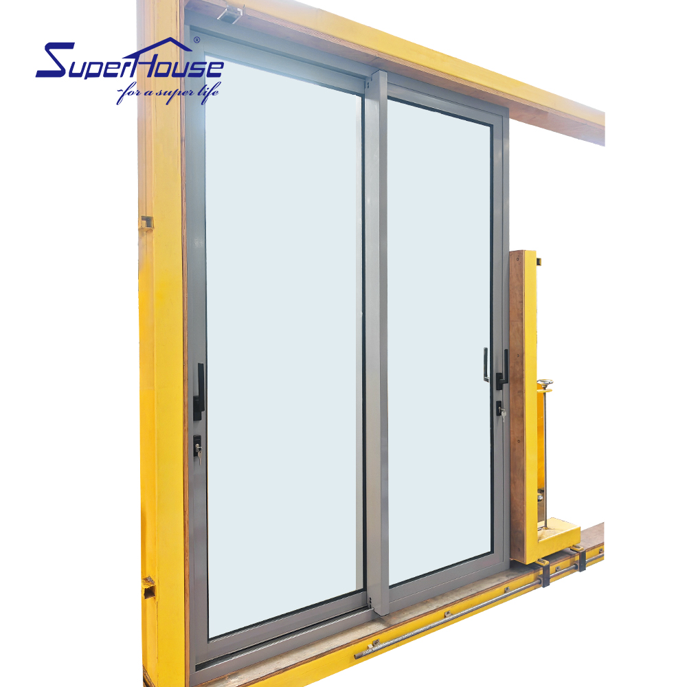 NOA Hurricane Low-E Aluminum Modern Windproof Sliding Door for Hotel Use with Double Glazing Tempered Glass