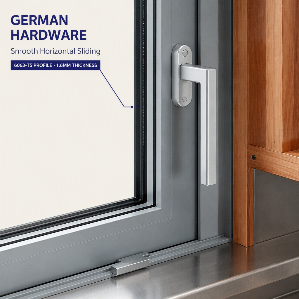 5 Star Hotel Exterior Modern Hurricane Proof Transmittance Laminated Safety Tempered Glass Aluminum Sliding Window Door