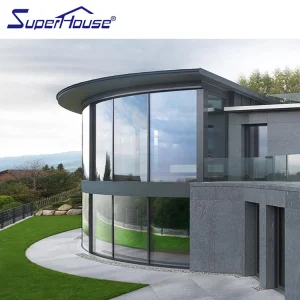Commercial Curved Aluminium Shopfront Window Wall