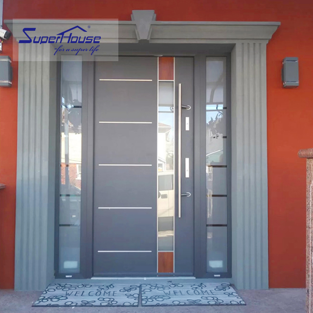 Commercial Glass Doors Front Exterior Double Aluminum Casement Modern Stainless Steel Windproof and Entrance-Friendly Entry Door