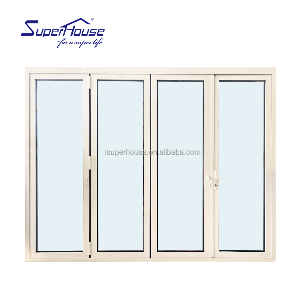 Hurricane Impact Aluminium Accordion Bifolding Doors Fold Door Tempered Glass Folding Door Can Be Casement Open