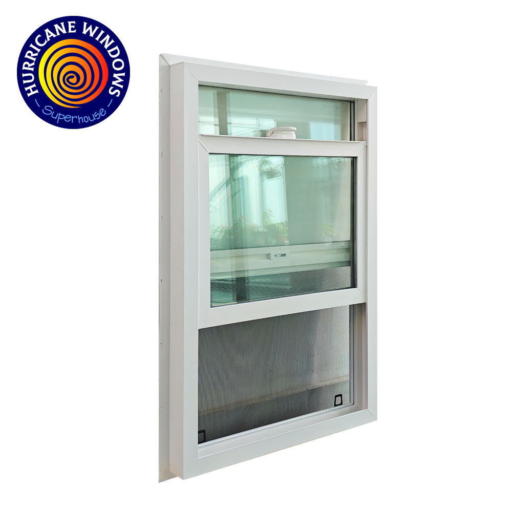 USA NFRC Certified Vinyl Single & Double Hung Window with Double Tempered Glass for Housing Condo Apartment Project