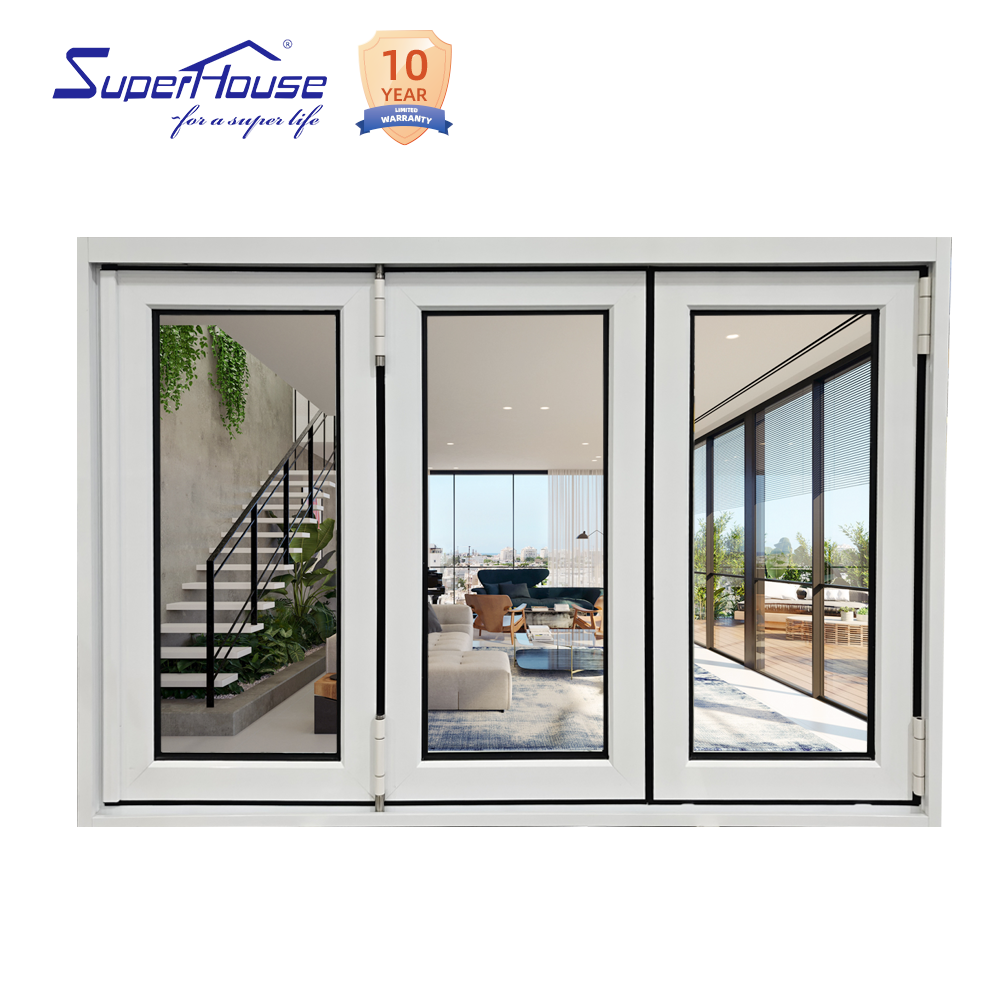 CodeMark Certified Aluminum Bi-Folding Window Low E Glazing Windproof Sound Insulation Anti-UV Commercial Store Residential