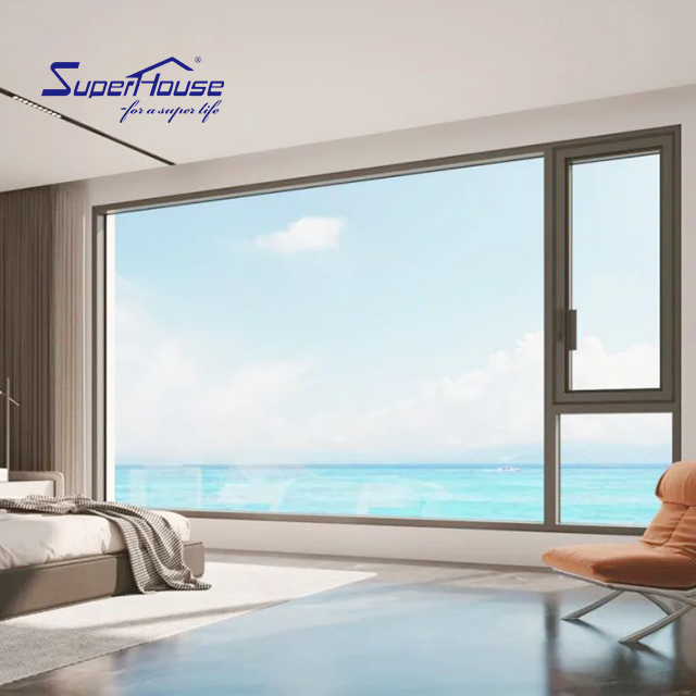 Minimalism Series Window Ultra Double Glass Aluminum Alloy Line Fixed Slimline Window Floor to Ceiling Windows