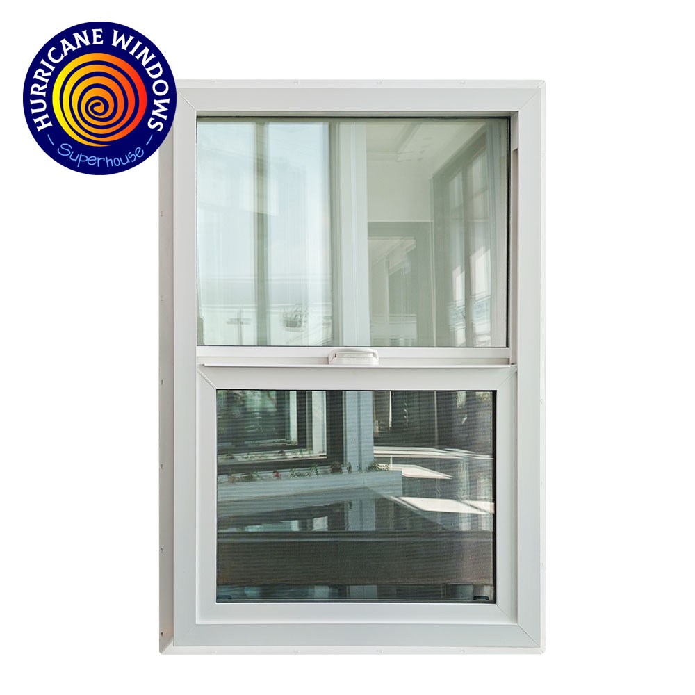 USA NFRC Certified Vinyl Single & Double Hung Window with Double Tempered Glass for Housing Condo Apartment Project