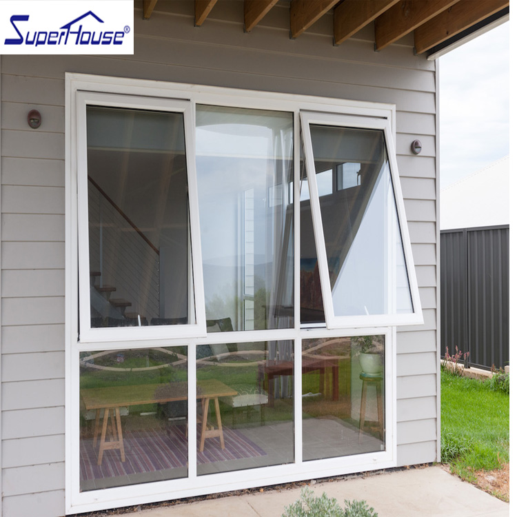 Residential Aluminum Awning Window NOA Hurricane Proof Double Glazing with Customized Color for Villa and Apartment Balcony