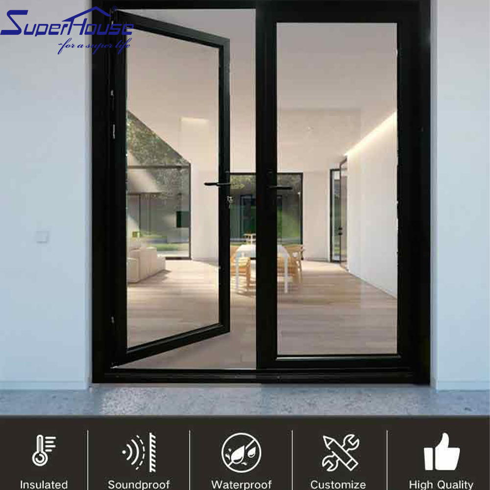 Artificial Intelligence Face Recognition Remote Control Customized High-end Secret Aluminum Alloy Bullet Proof Glass Hinged Door