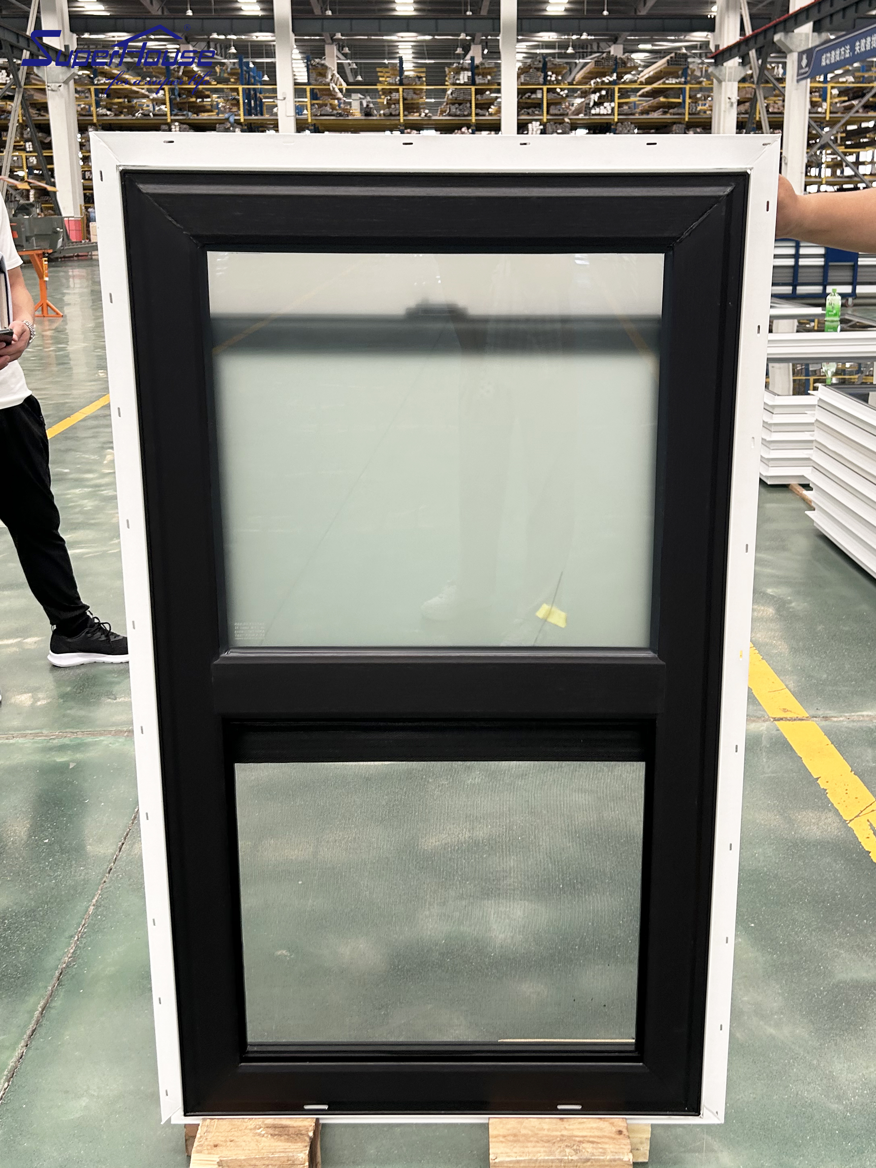 Hurricane Impact Standard Single Hung Aluminum Window Modern Vertical Sliding Design