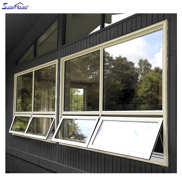 NFRC Certified Aluminum Awning Window Double Glazed Low-E  Energy Saving Thermal Insulation for Apartment Commercial Building