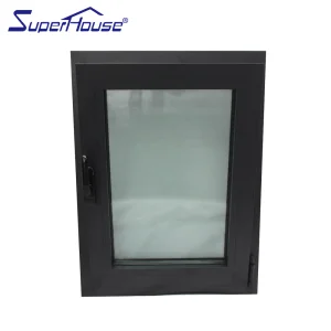 Superhouse Black Hurricane Impact Resistance with Triple Tempered Glass for Home Aluminum Tilt and Turn Window