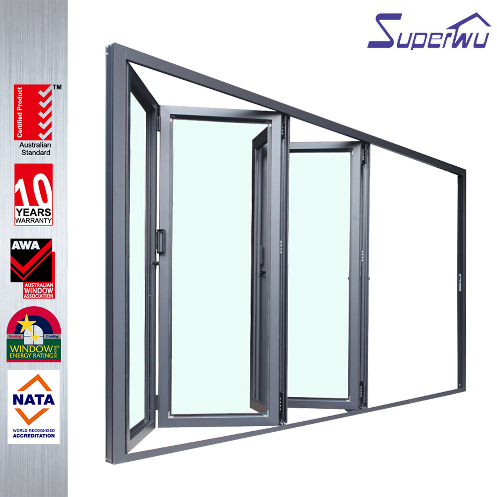 Australia CodeMark Approval Aluminum Bi-Fold Door D2015 Powder Coated Thermal Insulation Anti-Salt Coastal Villa Balcony Entry