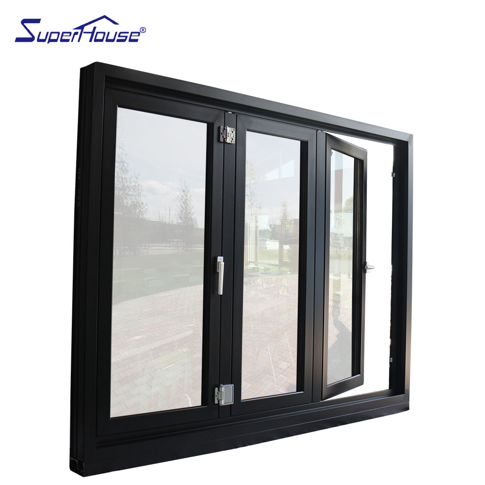 High Quality Vertical Aluminum Folding Window Double Glazed Glass Thermal Insulation Soundproof for Hotel Villa Commercial Use
