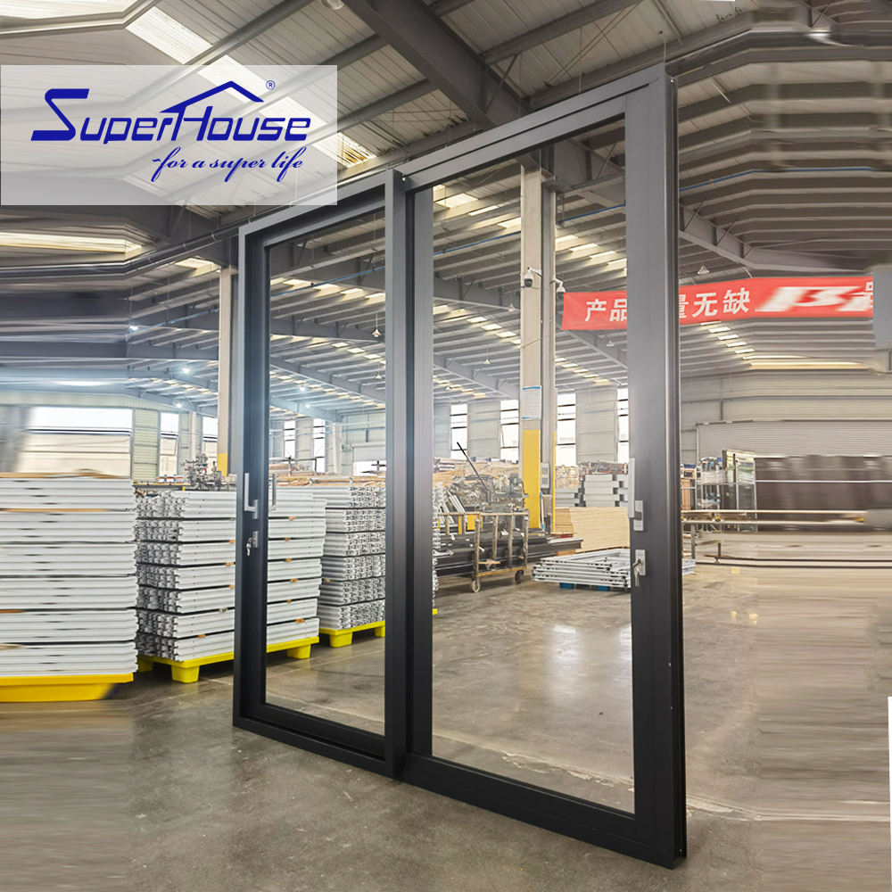 Superhouse Hurricane Proof Impact Laminated Glass Balcony Aluminum Heavy Duty Sliding Doors AS2047 NFRC Certification Insulation
